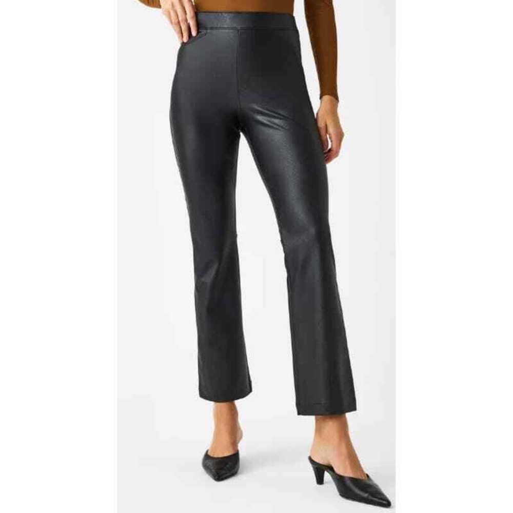 SPANX // SIZE SM TALL // leather like kick crop pants // NWT // Retail $148